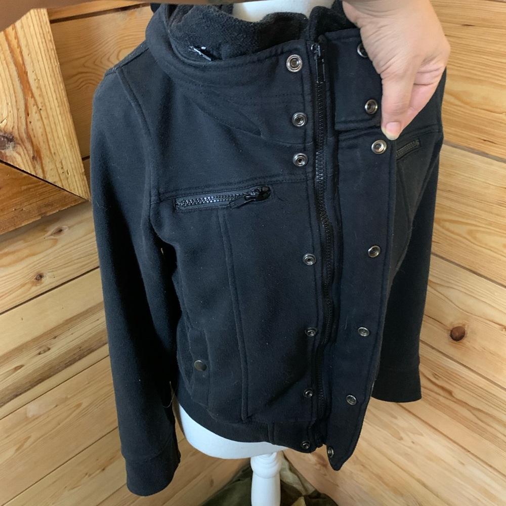 Urban Behavior Black Bomber Jacket Cotton Blend Military Gorpcore Streetwear 22” - Picture 8 of 10